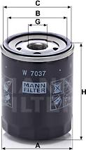 Mann-Filter W 7037 - Маслен филтър vvparts.bg
