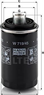 Mann-Filter W 719/45 - Маслен филтър vvparts.bg