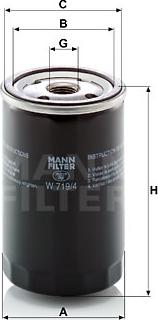 Mann-Filter W 719/4 - Маслен филтър vvparts.bg