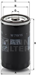 Mann-Filter W 719/15 - Маслен филтър vvparts.bg