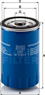 Mann-Filter W 719/11 - Маслен филтър vvparts.bg