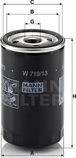 Mann-Filter W 719/13 (10) - Маслен филтър vvparts.bg