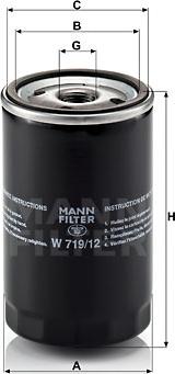 Mann-Filter W 719/12 - Маслен филтър vvparts.bg