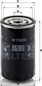 Mann-Filter W 719/36 - Маслен филтър vvparts.bg