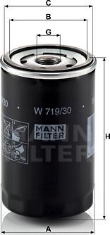 Mann-Filter W 719/30 - Маслен филтър vvparts.bg