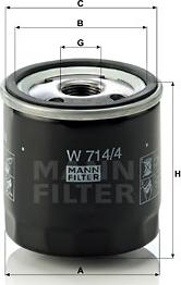 Mann-Filter W 714/4 - Маслен филтър vvparts.bg
