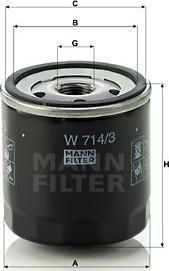 Mann-Filter W 714/3 - Маслен филтър vvparts.bg