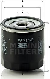 Mann-Filter W 714/2 - Маслен филтър vvparts.bg
