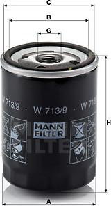 Mann-Filter W 713/9 - Маслен филтър vvparts.bg