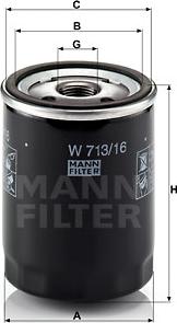 Mann-Filter W 713/16 - Маслен филтър vvparts.bg