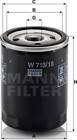Mann-Filter W 713/18 - Маслен филтър vvparts.bg