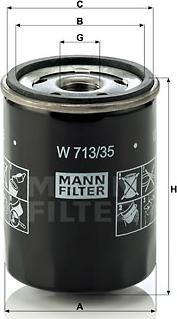 Mann-Filter W 713/35 - Маслен филтър vvparts.bg