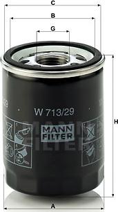 Mann-Filter W 713/29 - Маслен филтър vvparts.bg