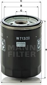 Mann-Filter W 713/20 - Маслен филтър vvparts.bg