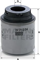 Mann-Filter W 712/94 - Маслен филтър vvparts.bg