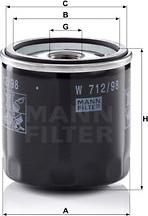 Mann-Filter W 712/98 - Маслен филтър vvparts.bg