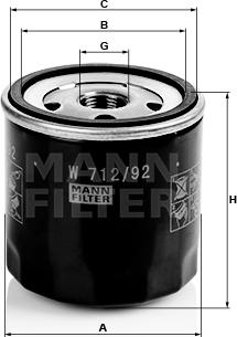 Mann-Filter W 712/92 - Маслен филтър vvparts.bg