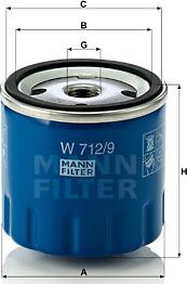 Mann-Filter W 712/9 - Маслен филтър vvparts.bg