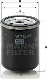 Mann-Filter W 712/45 - Хидравличен филтър, автоматична предавателна кутия vvparts.bg