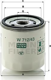 Mann-Filter W 712/43 (10) - Маслен филтър vvparts.bg