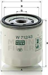 Mann-Filter W 712/43 - Маслен филтър vvparts.bg