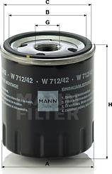 Mann-Filter W 712/42 - Маслен филтър vvparts.bg