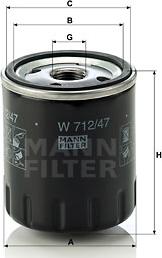 Mann-Filter W 712/47 - Маслен филтър vvparts.bg