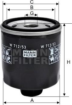 Mann-Filter W 712/53 - Маслен филтър vvparts.bg