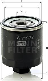 Mann-Filter W 712/52 - Маслен филтър vvparts.bg