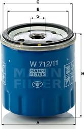 Mann-Filter W 712/11 - Маслен филтър vvparts.bg