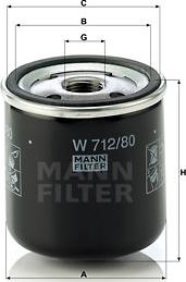 Mann-Filter W 712/80 - Маслен филтър vvparts.bg