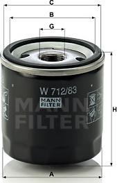 Mann-Filter W 712/83 - Маслен филтър vvparts.bg