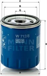 Mann-Filter W 712/8 - Маслен филтър vvparts.bg