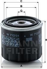 Mann-Filter W 712/31 - Маслен филтър vvparts.bg