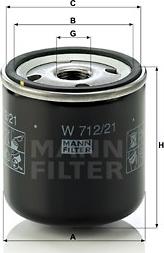 Mann-Filter W 712/21 - Маслен филтър vvparts.bg
