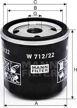 Mann-Filter W 712/22 - Маслен филтър vvparts.bg