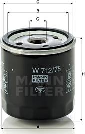 Mann-Filter W 712/75 - Маслен филтър vvparts.bg