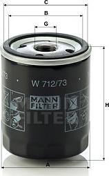 Mann-Filter W 712/73 - Маслен филтър vvparts.bg