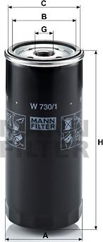 Mann-Filter W 730/1 - Маслен филтър vvparts.bg