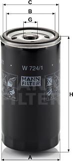 Mann-Filter W 724/1 - Маслен филтър vvparts.bg