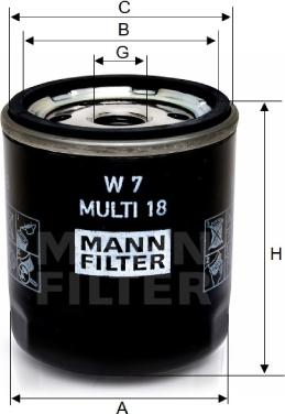 Mann-Filter W 7 MULTI 18 - Маслен филтър vvparts.bg