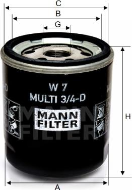 Mann-Filter W 7 MULTI 3/4-D - Маслен филтър vvparts.bg