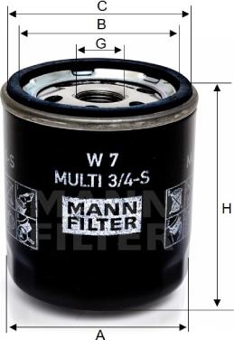 Mann-Filter W 7 MULTI 3/4-S - Маслен филтър vvparts.bg