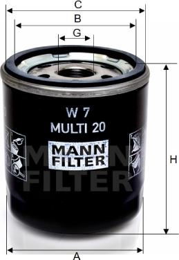 Mann-Filter W 7 MULTI 20 - Маслен филтър vvparts.bg