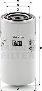 Mann-Filter WA 940/7 - Филтър за охладителната течност vvparts.bg