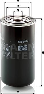 Mann-Filter WD 950/4 - Хидравличен филтър, автоматична предавателна кутия vvparts.bg