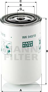 Mann-Filter WK 940/15 - Горивен филтър vvparts.bg