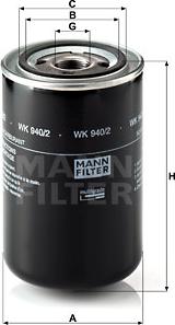 Mann-Filter WK 940/2 - Горивен филтър vvparts.bg