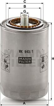 Mann-Filter WK 943/1 - Горивен филтър vvparts.bg
