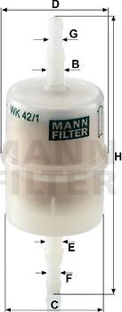Mann-Filter WK 42/1 - Горивен филтър vvparts.bg